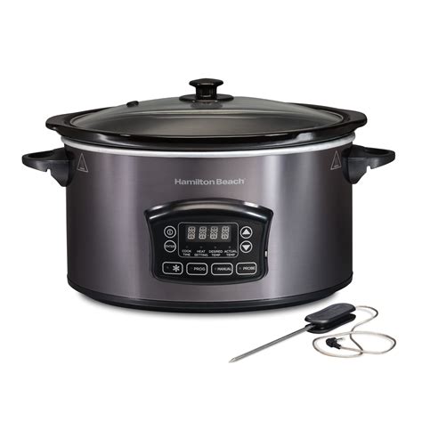 hamilton beach crock pot with probe|slow cooker with temperature probe.